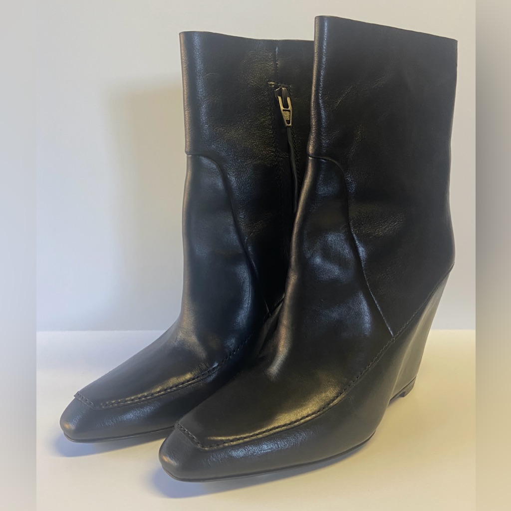 Alexander Wang Cato Low Black Leather Boots Size Eu 38